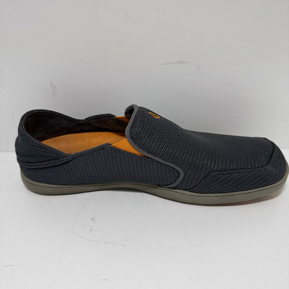 OluKai Nohea Mesh Mens Slip On Shoes Charcoal Gray Orange 10188-4242 Size 10 - Picture 6 of 8